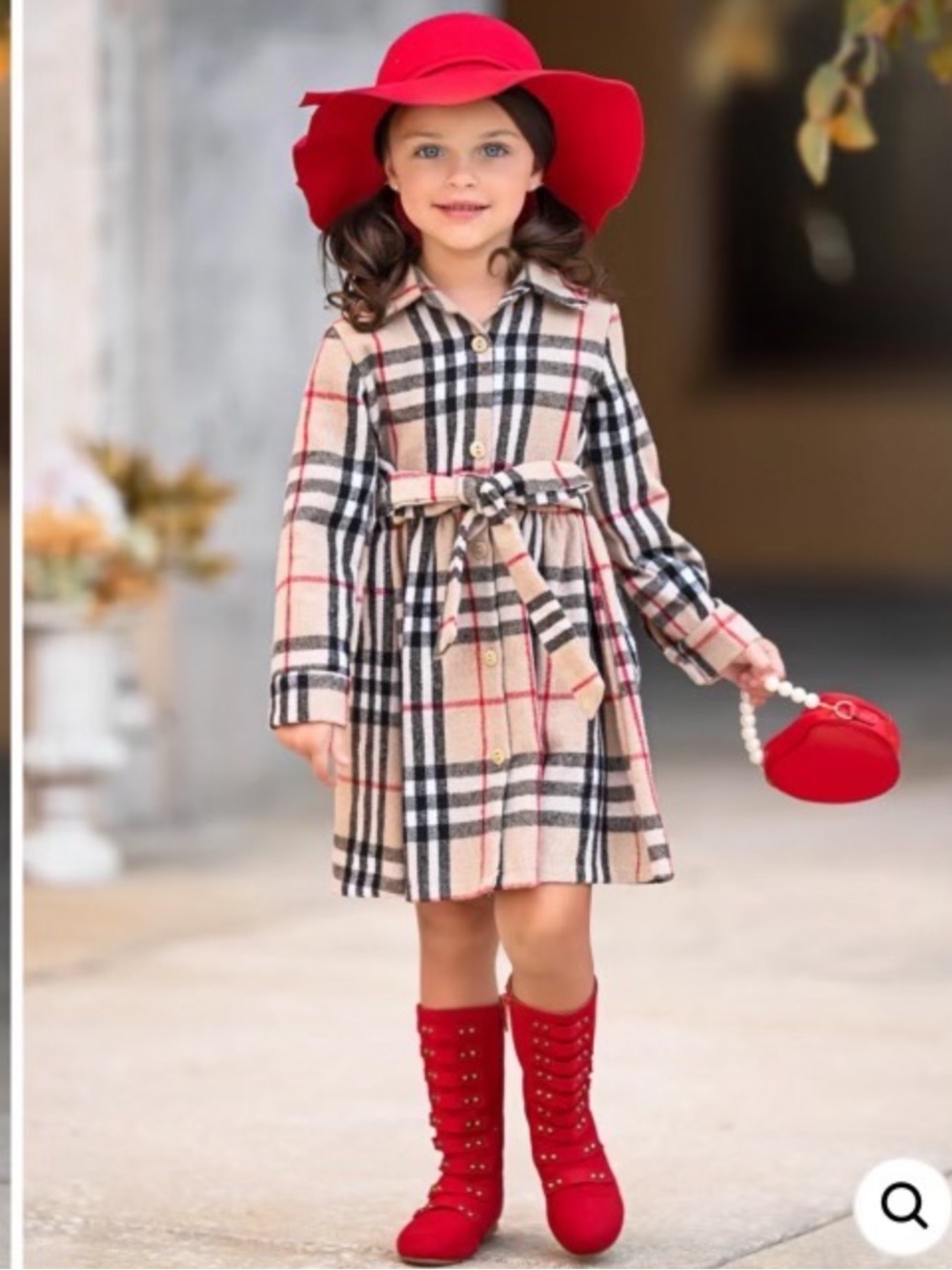 Mia Belle Baby Girls Long Sleeve Fleece Flannel Inspired Shirt Dress Belted 3T